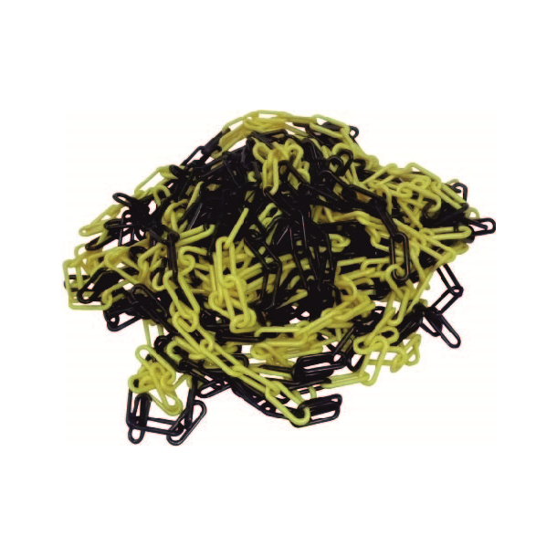 Plastic barrier chain | 25 | 8 mm thick | yellow / black